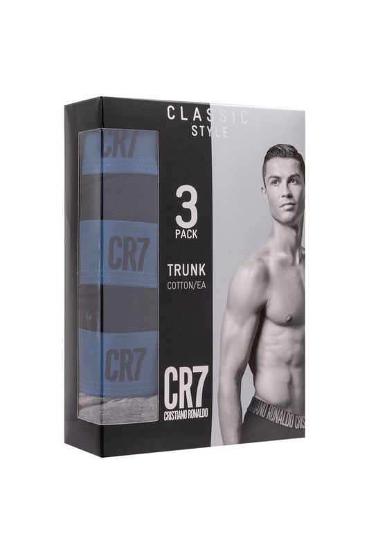 Kit Cueca Boxer CR7 Classic Style Trunk Cotton/EA 3 Peçass