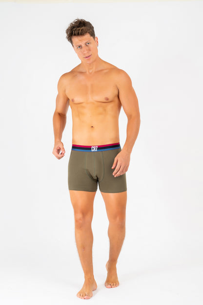 Kit 3 Cueca Boxer CR7 Classic Style Trunk Cotton/EA 3 Peças