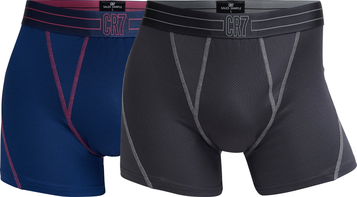 Kit Cueca Boxer CR7 Underwear Microfiber Mesh com 2 Peças