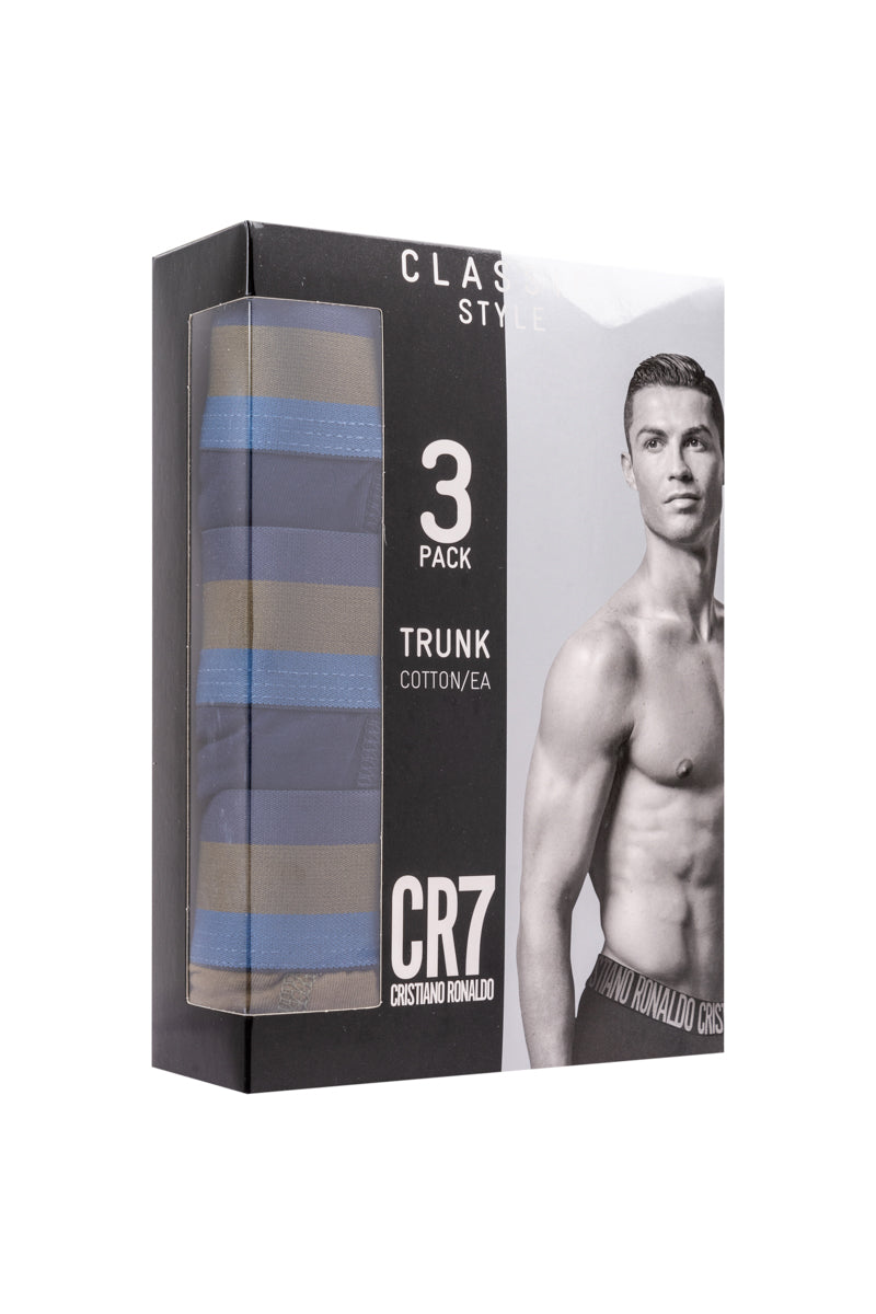 Kit Cueca Boxer CR7 Classic Style Trunk Cotton/EA 3 Peças