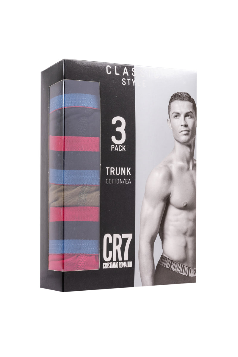 Kit 3 Cueca Boxer CR7 Classic Style Trunk Cotton/EA 3 Peças