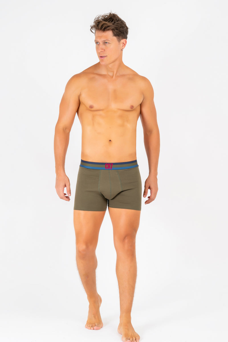 Kit Cueca Boxer CR7 Classic Style Trunk Cotton/EA 3 Peças