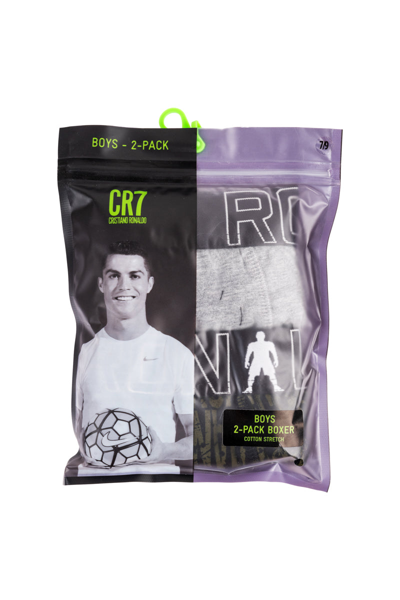 Kit Cueca Boxer Infantil CR7 Cotton Stretch com 2 Peças