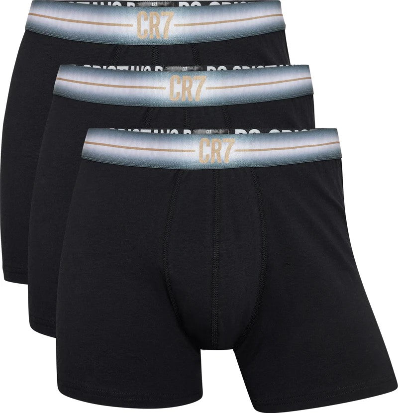 Kit Cueca Boxer CR7 Underwear Trunk Cotton/EA com 3 Peças